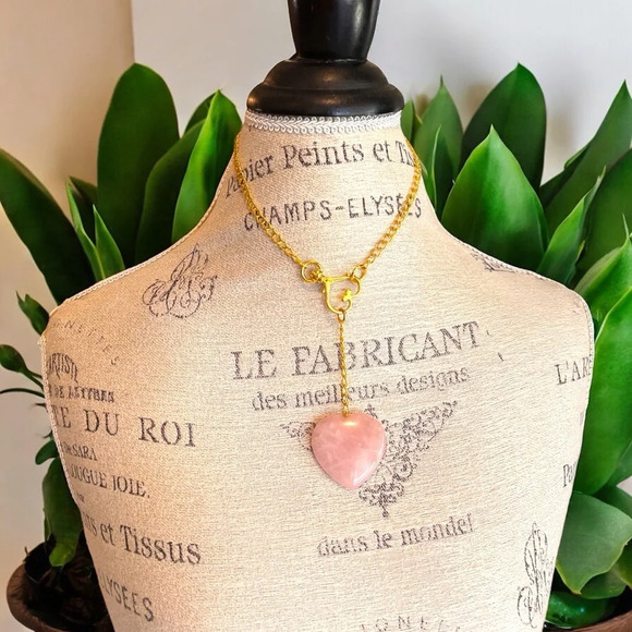 Gorgeous Rose Quartz heart pendant necklace It is the love stone for a reason - Picture 11 of 15